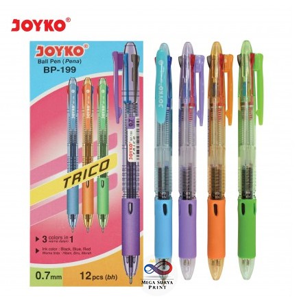 

Joyko Ballpen tiga warna Trico 0,7mm