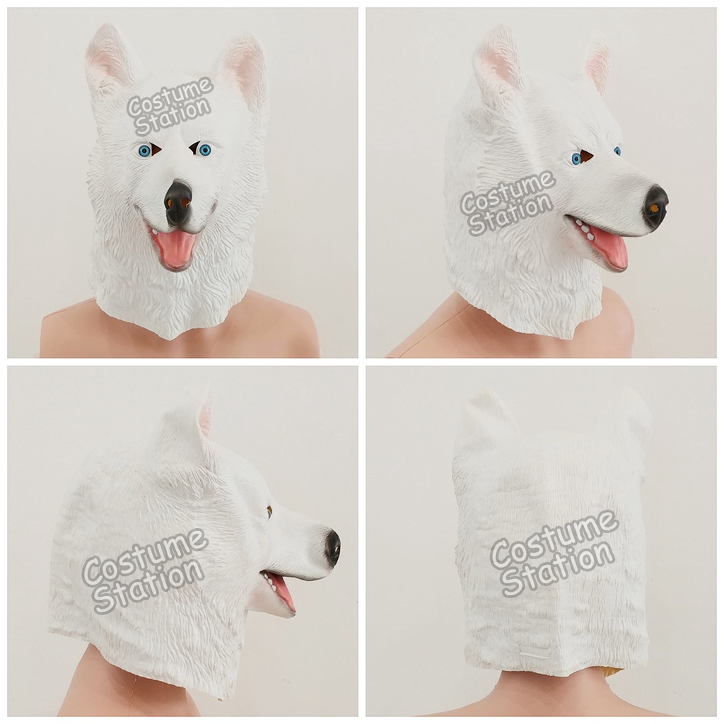 Topeng Anjing / Dog Mask Latex Hewan Binatang Animal Pesta Halloween