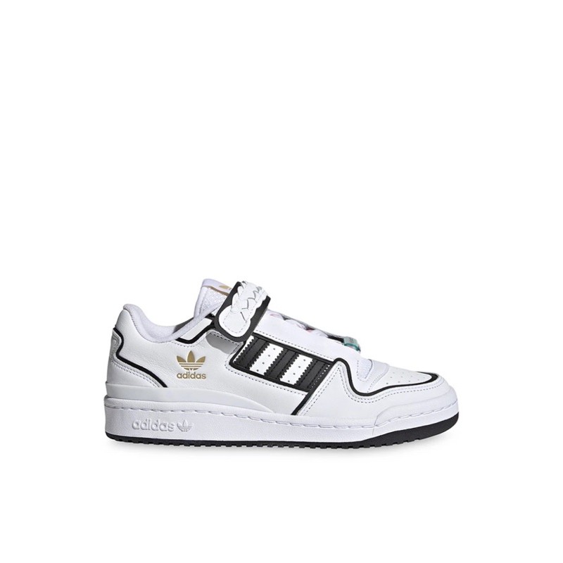 JUAL SEPATU CASUAL ADIDAS FORUM LOW PLUS W COREBLACK / FOOTWEAR WHITE /FROZEN GREEN