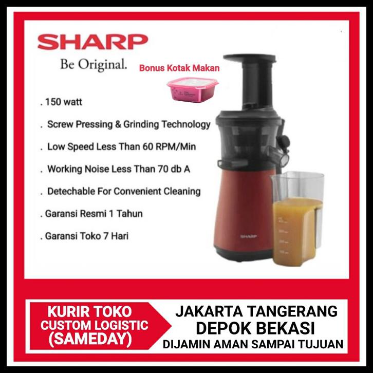 Jual Sharp Slow Juicer Ejc20Yrd 0.8 Liter EjC20YRd 150 Watt Merah