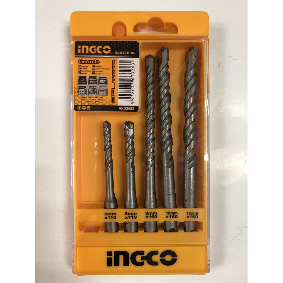 Mata Bor Beton ( Concrete ) Bor Hammer SDS + INGCO set 5 pcs
