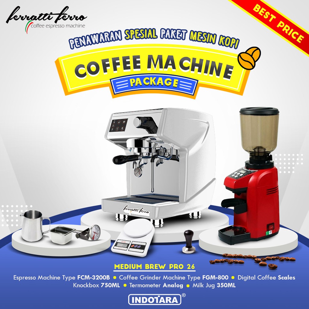 Paket mesin kopi Espresso Medium Brew Pro 25 - 26 - 27