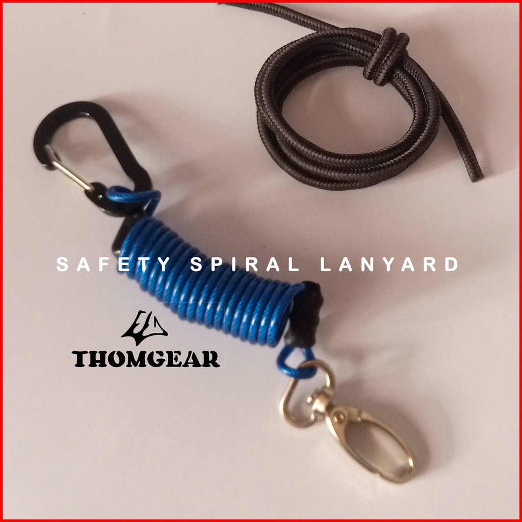 Tali Pengaman Carabiner Gantungan Kunci Spiral Lanyard Besar dan Kecil Custom Untuk Kunci Ratchet Pistol Kontak Motor Mobil Elastis Bahan Kawat Sling Lanyard 01