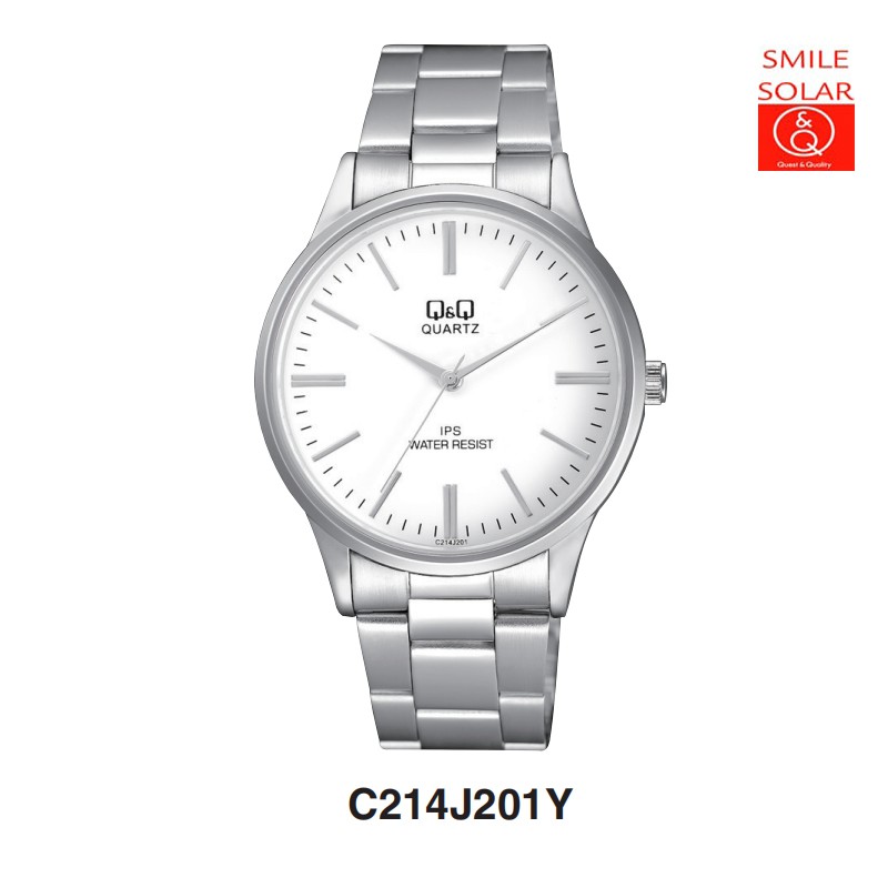 Jam Tangan Pria Stylist Casual Business Rantai Stainless Steel Analog Original Q&amp;Q QnQ QQ C214 C214J Series