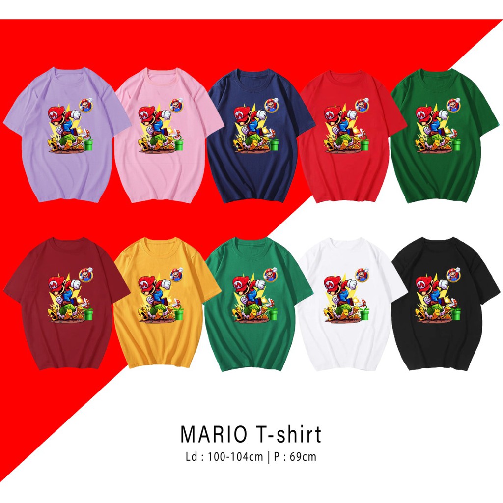 MARIO BROS  / TERMURAH BAJU KAOS KATUN WANITA/ PRIA UNISEX LENGAN PENDEK / TUMBLR TEE /  OVERSIZE