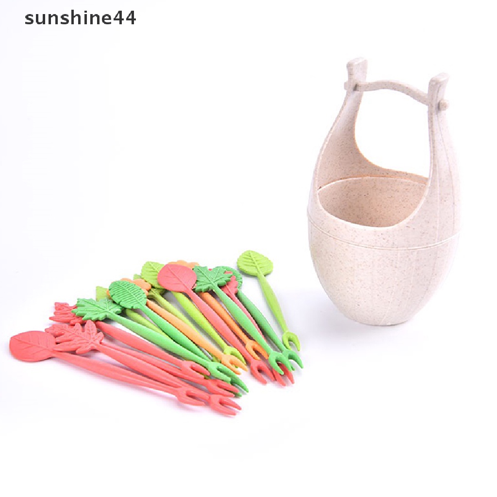 Sunshine 16pcs / Set Garpu Buah / Dessert Mini Bentuk Kartun Lucu