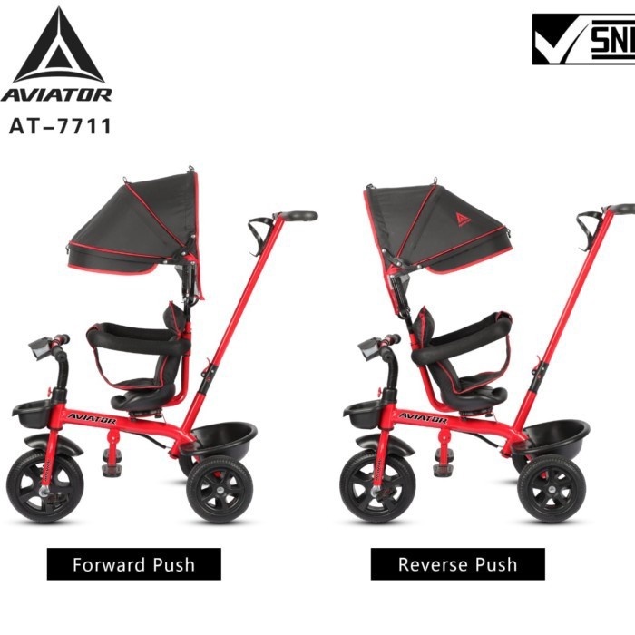 Khusus Gojek/Grab Instan Stroller Anak Bayi Balita Roda 3 Tricycle Aviator AT7711 Kanopi-1