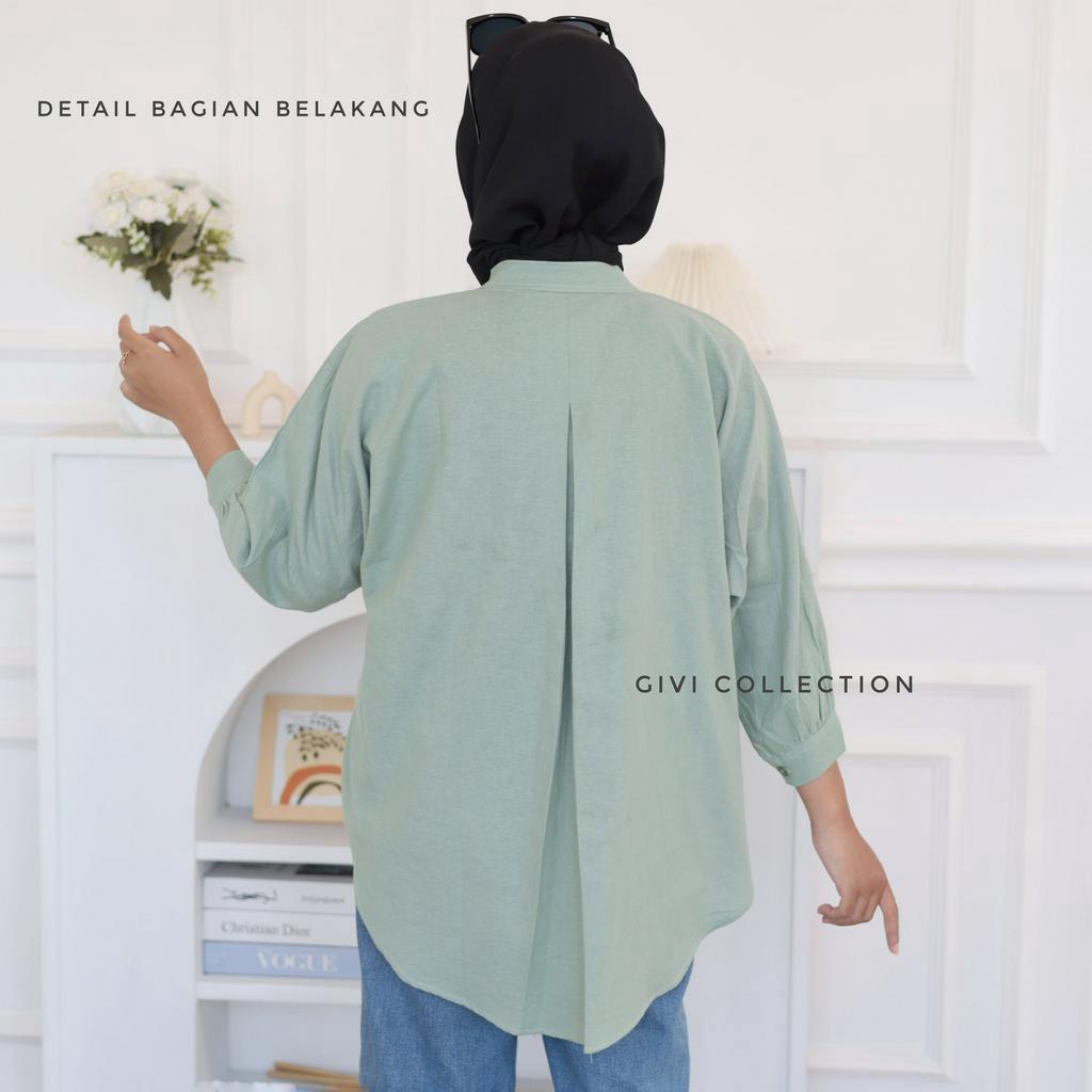 ALYA SHIRT | Kemeja Wanita linen premium | Atasan Wanita Oversize