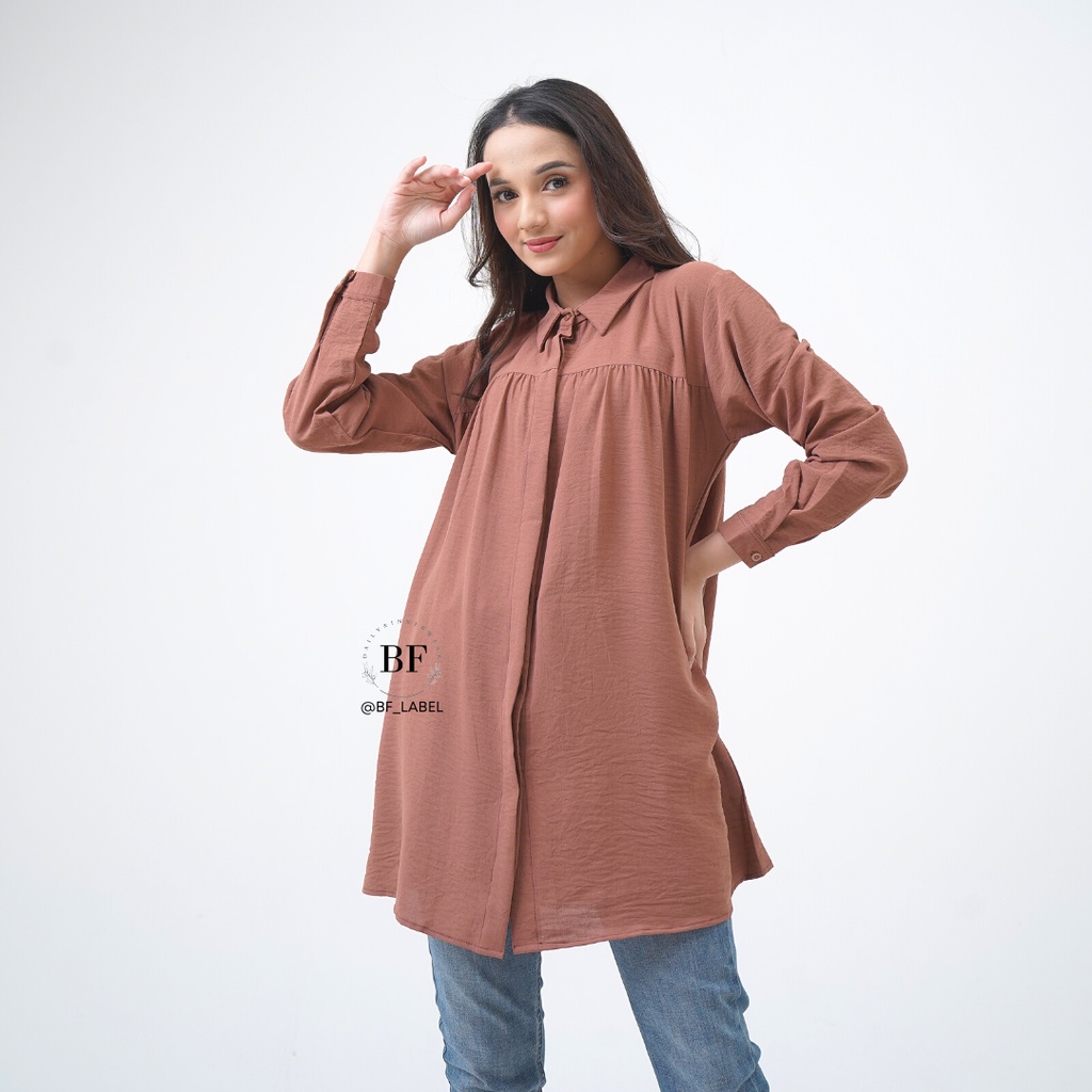 BF Label - TANIA TOP | Kemeja Rayon Crinkle Kemeja Basic Murah | Kemeja Korea Style