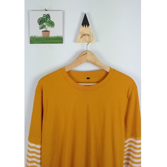 Kaos panjang pria kaos strip panjang kaos combed 30s