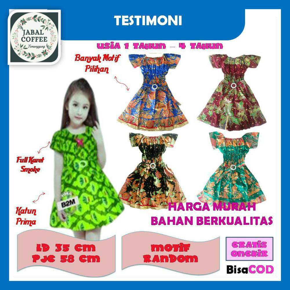 Daster Smoke Batik Anak Prima Pekalongan Usia 1 Tahun - 4 Tahun Katun Full Karet Smoke J19