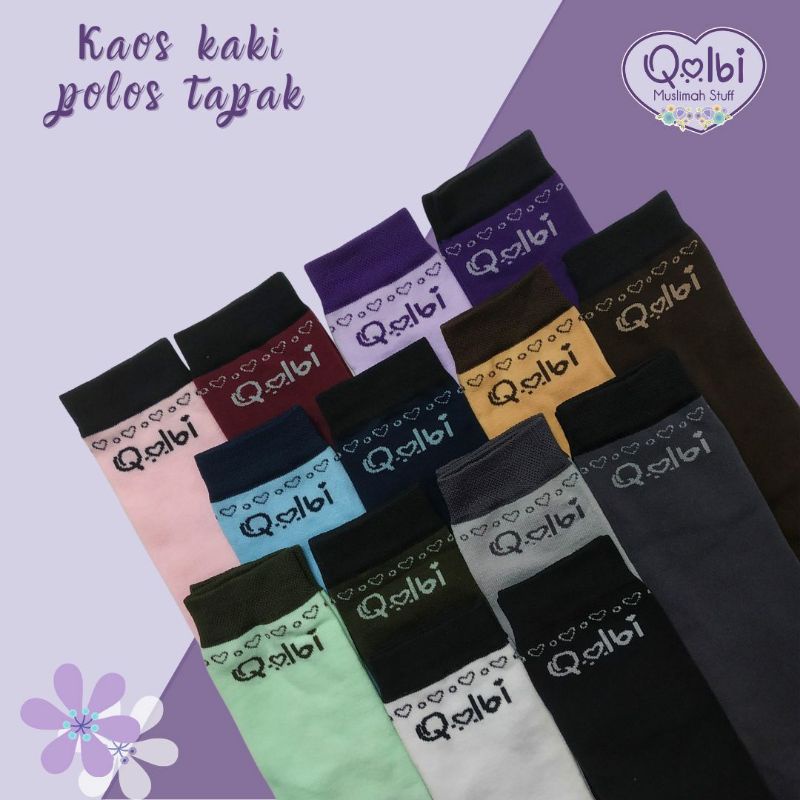 kaos kaki polos qolbi