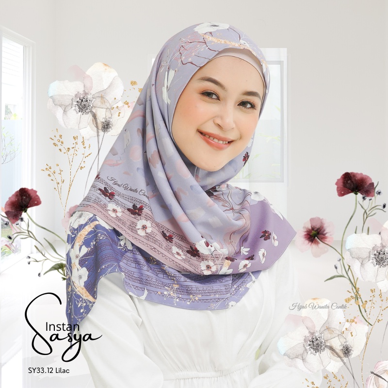 Hijabwanitacantik - Instan Sasya Poppy Series | Hijab Instan | Jilbab Instan Printing Motif Premium