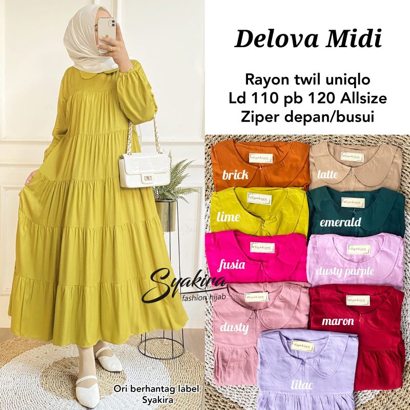 Delova midi dress rayon twil busui