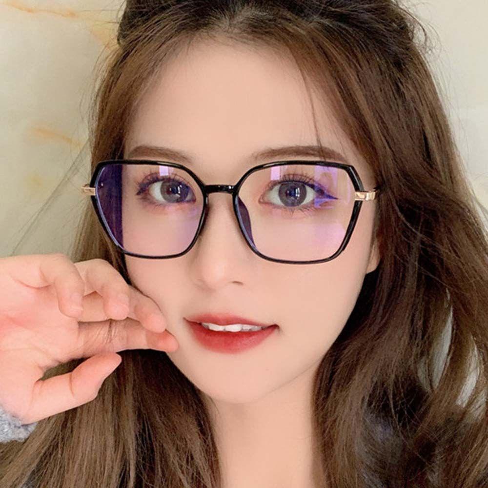 Mxbeauty Kacamata Anti Radiasi Transparan Pria Kacamata Komputer Bingkai Besar Poligonal Lensa Bening Wanita Eyeglasses