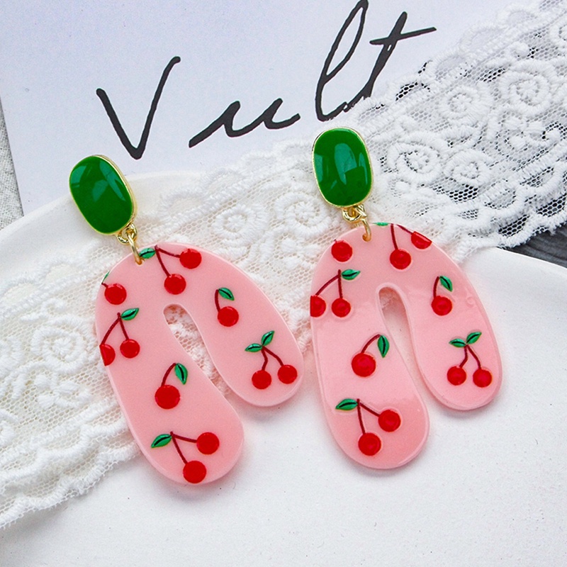 Anting Stud Desain Bunga Daisy Warna Putih Oranye Hijau Putih Untuk Wanita