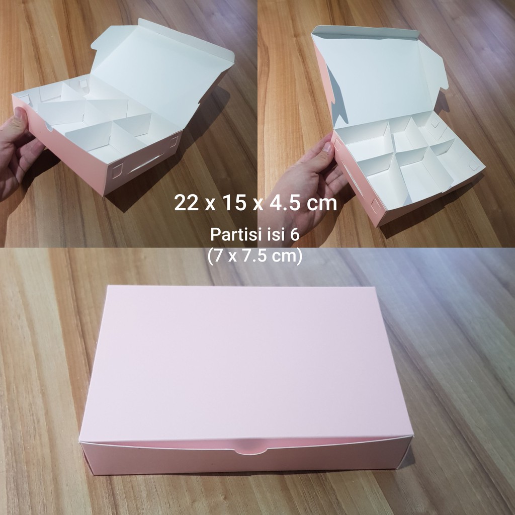 

Box Pink uk. 22 x 15 x 4.5 utk egg tart, fruit tart, cookies, dll (HARGA UNTUK 10 PCS DUS)