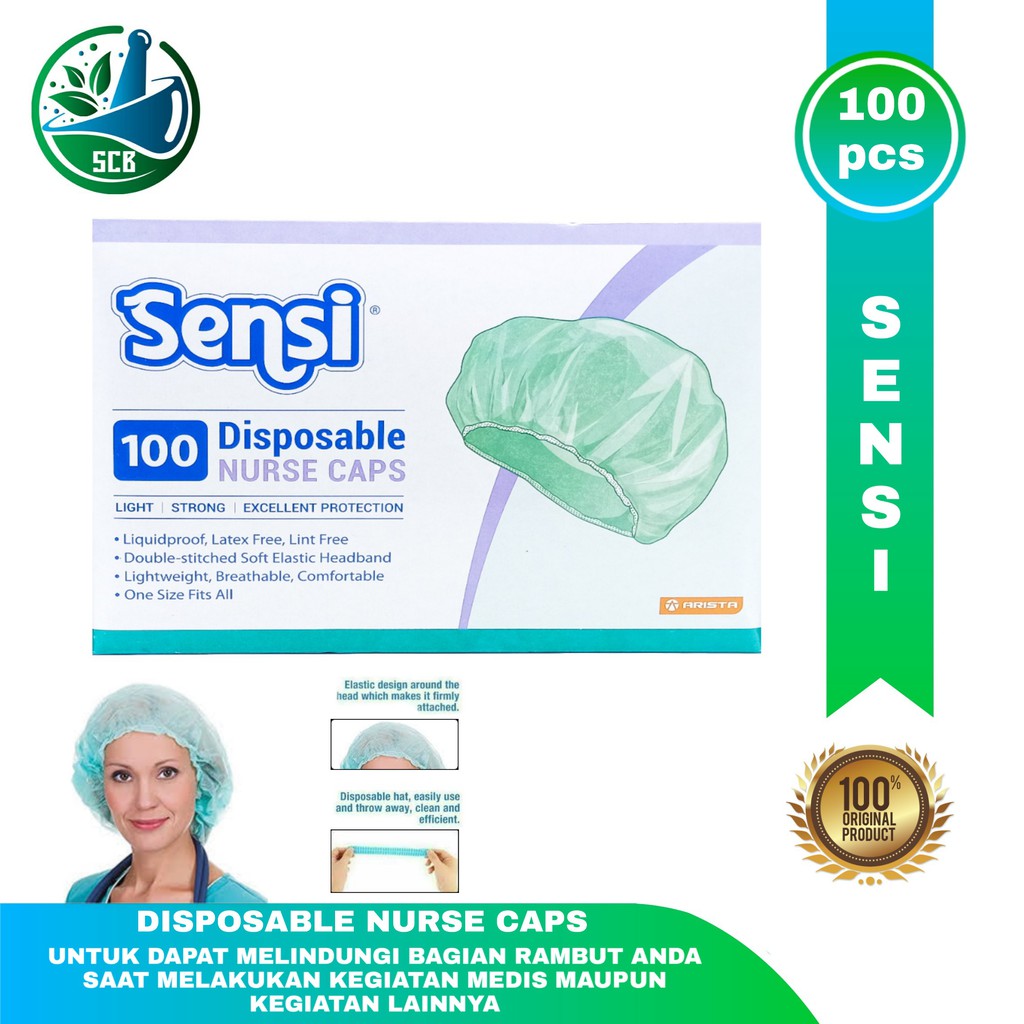Sensi Disposable Nurse Caps Isi 100