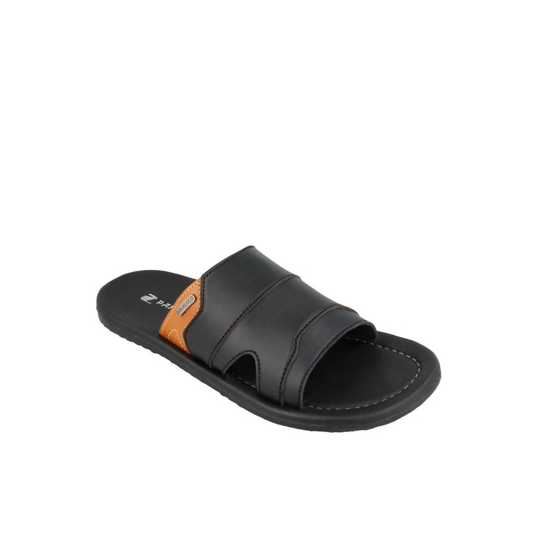 SANDAL SLIDE PAKALOLO PRIA ORIGINAL CASUAL KULIT ASLI HITAM PB05