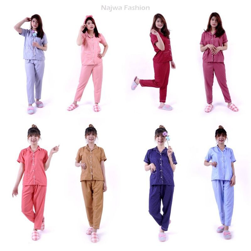 Piyama celana panjang EMBOS / Baju Tidur Wanita Dewasa set