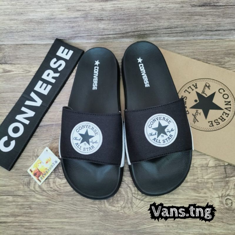 Sandal Slide Converse Black Premium / Sendal Slop Converse Termurah Kekinian /Sandal Santai /Sandal Converse Termurah