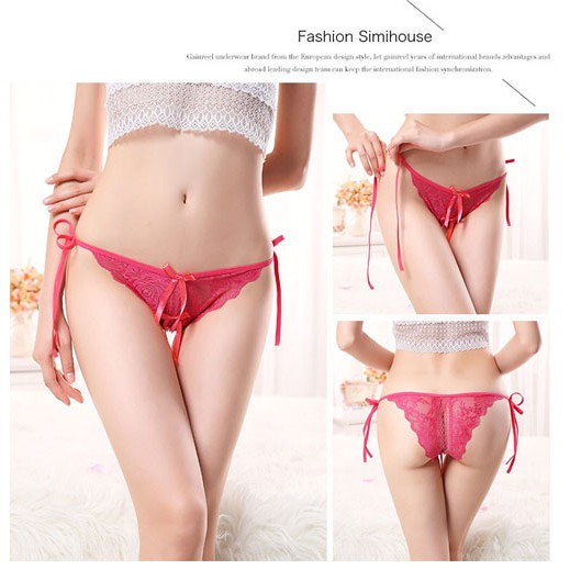 G String Wanita Celana Dalam transparan Open Sexy Thong c055