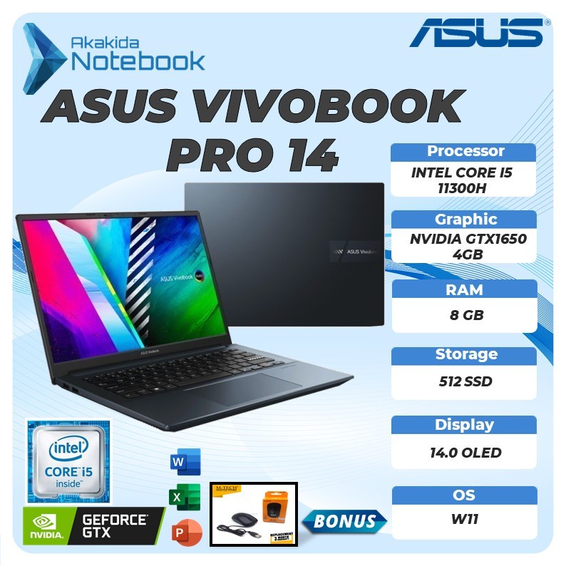 Jual Laptop 2021 Asus Vivobook Pro 14 K3400ph Gtx1650 4gb I5 11300h 8gb 512ssd Shopee Indonesia 2435