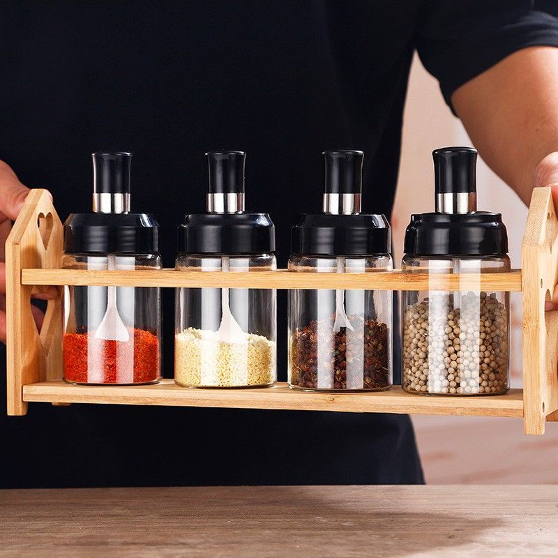 MJ88 Botol Sendok Bumbu Kaca Toples Penyimpan Serbaguna Super murah