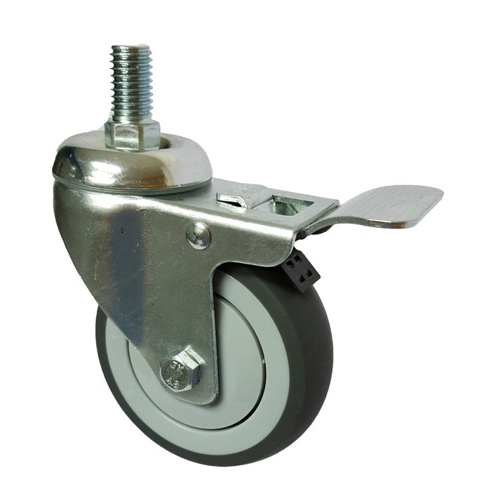 Roda Caster Troli / Trolley / Karet Abu TPR 3 Inch Drat / Tusuk / As Rem ( Kunci ) Ranger Germany