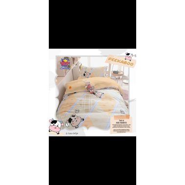 Sprei anak motif animal cow sapi sarung bantal guling kamar tidur katun homemade seprei terbaru