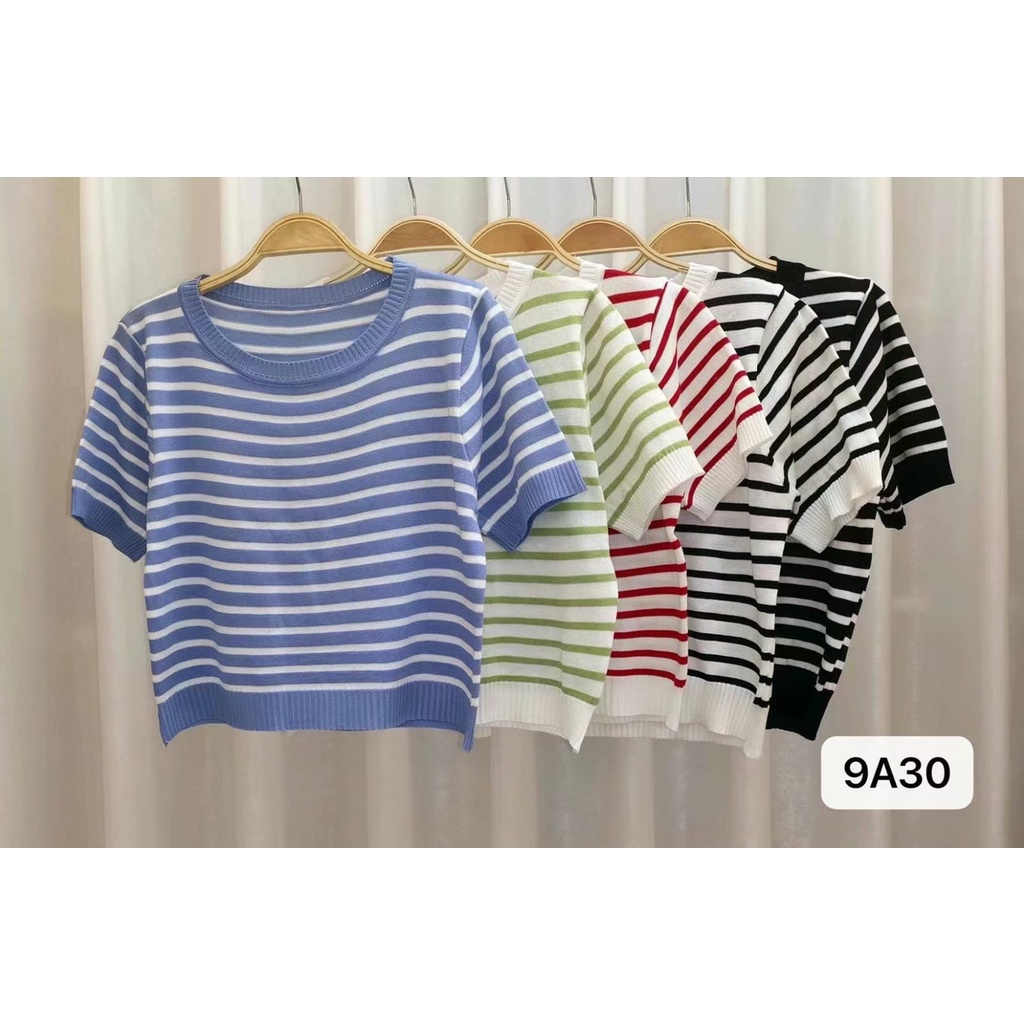 Naya Knit Top Import - Atasan Stripes Colour Knit Import TM (9A30)