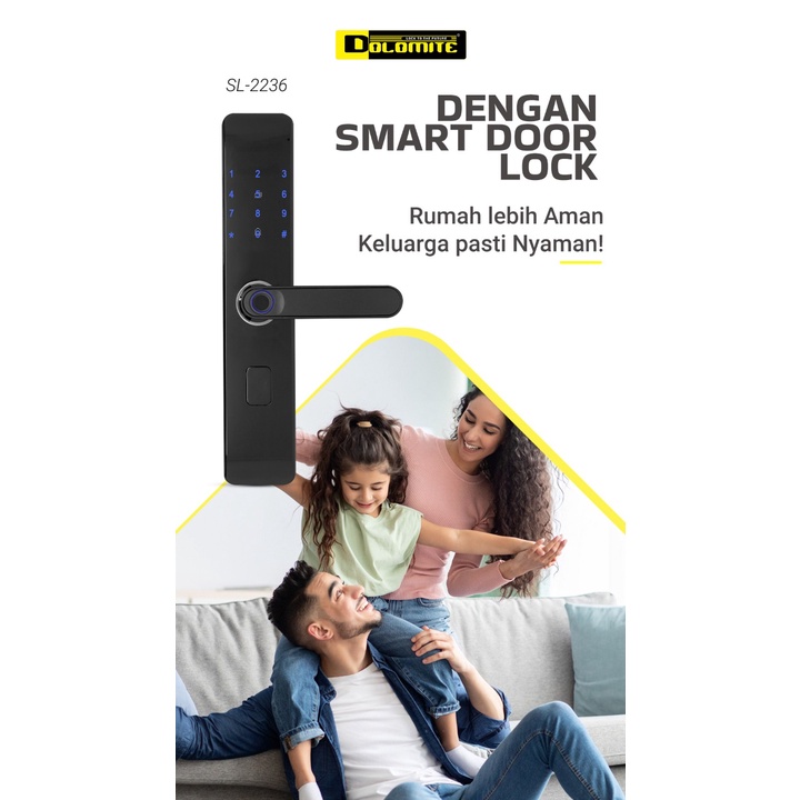SMART DIGITAL LOCK HANDLE KUNCI DIGITAL PINTU RUMAH KUNCI PINTAR  2236