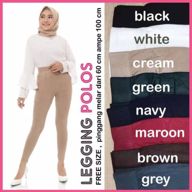 𝐊𝐈𝐑𝐀𝐍𝐈 Celana Legging Polos Dewasa Standar &amp; Jumbo Legging Panjang Spandex Premium