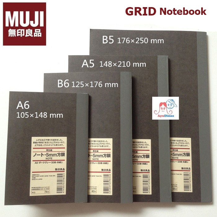 

MUJI - Grid Notebook - buku catatan kotak - notes