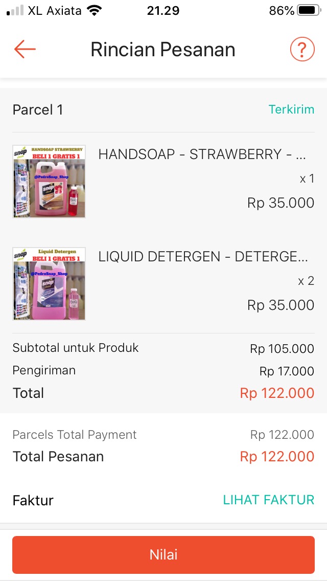 Liquid Detergen - Detergen Cair - Snap Clean - Isi 4l