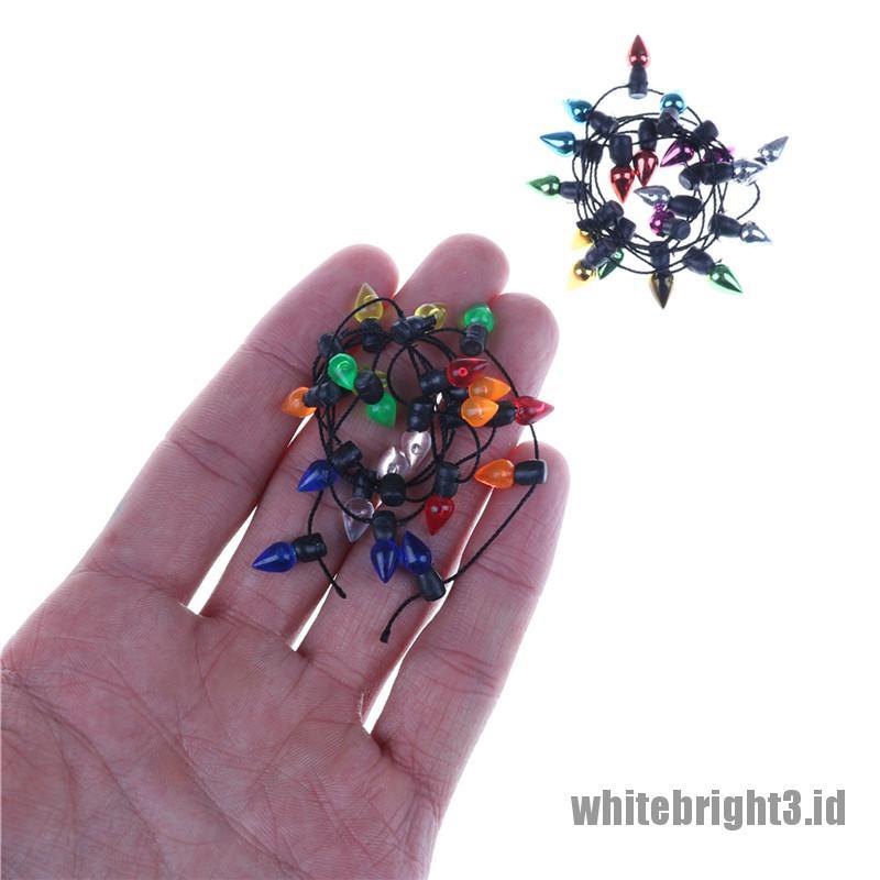 {white3} 0.5m 1/12 Dollhouse Miniature A String of multi-coloured plastic Christmas lights
