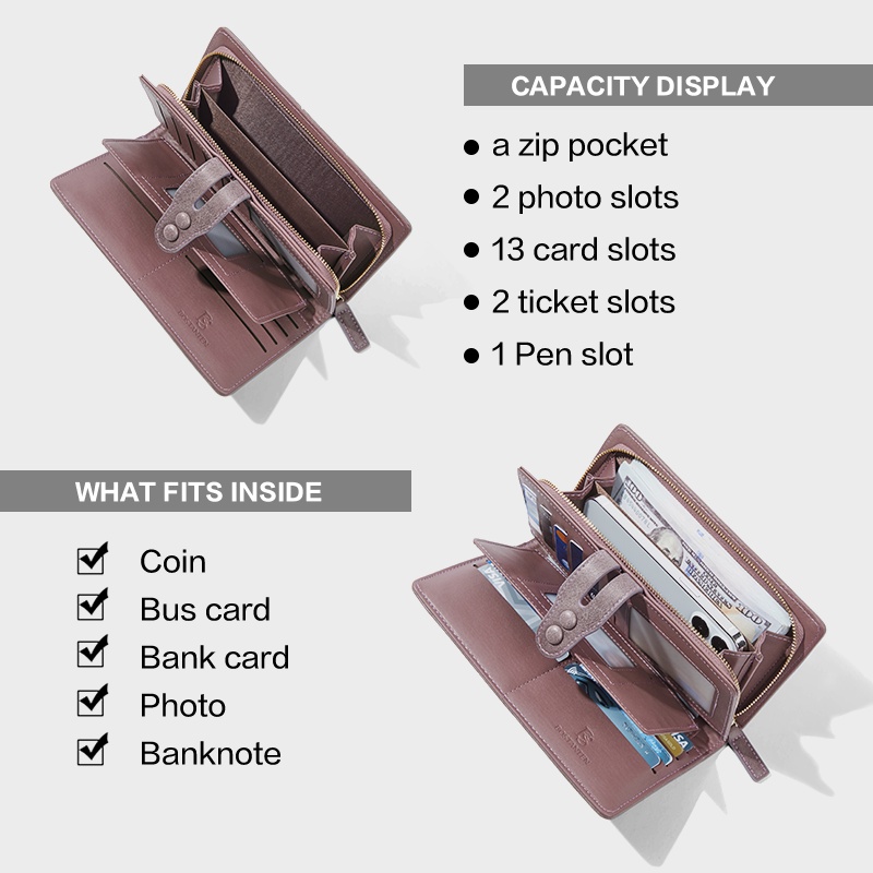 Bostanten Wanita Dompet Dompet Panjang Untuk Dompet Vintage