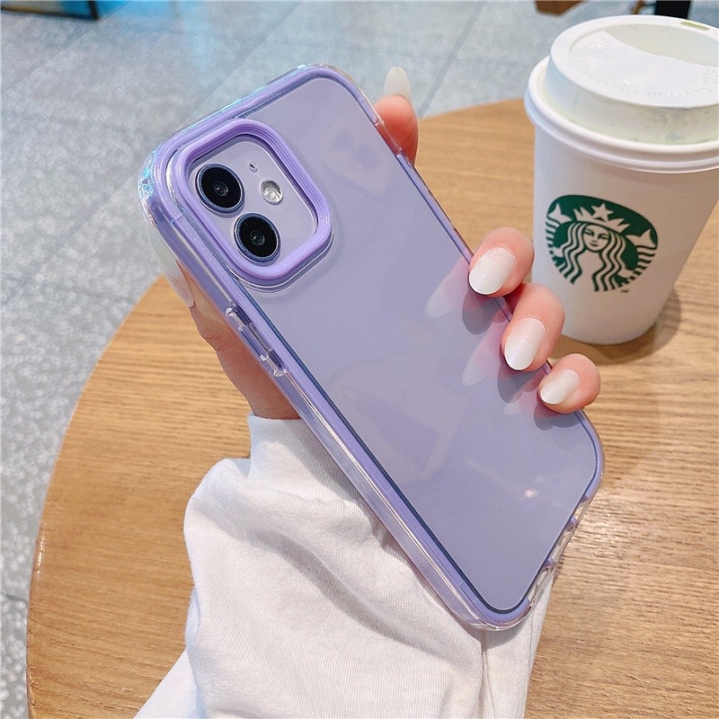 Case Warna Permen Oppo A17 A57 A95 A74 A15 A77s A16 A77 A55 A16K A16E A96 A16s A76 A54 A7 A12 A1k A52 A72 A92 A5s A3s A9 A5 A15s A35 Reno 5F 3-in-1 Simple Shockproof Cover