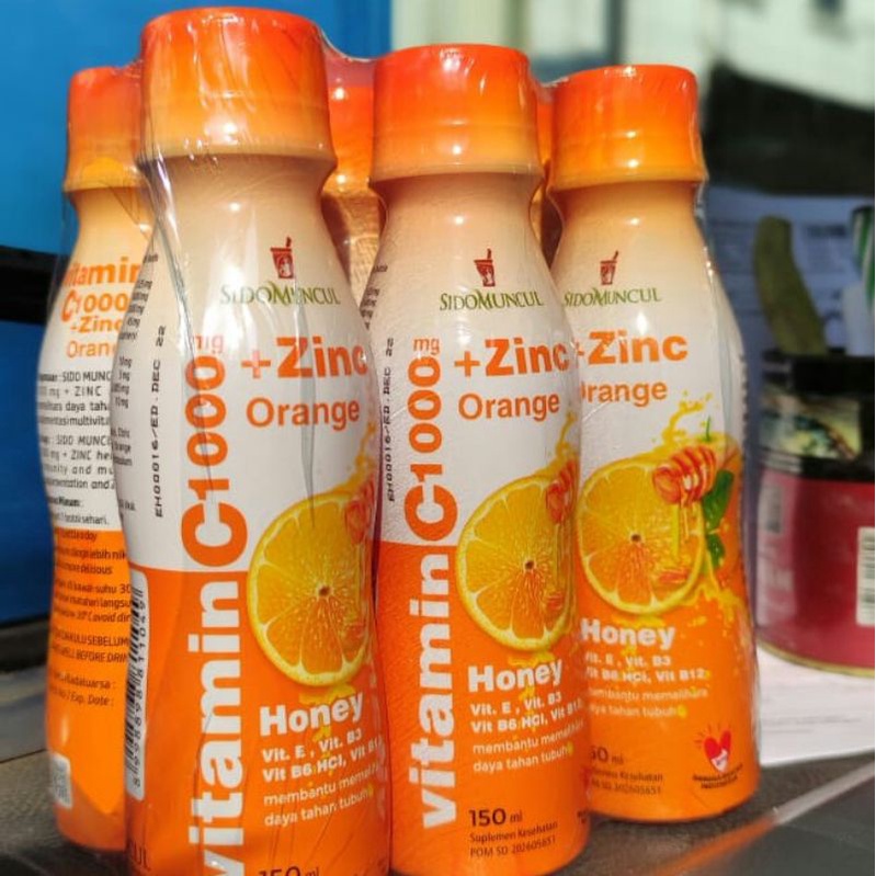 SidoMuncul Vitamin C 1000mg + Zinc Rasa Jeruk 1 Botol 150ml