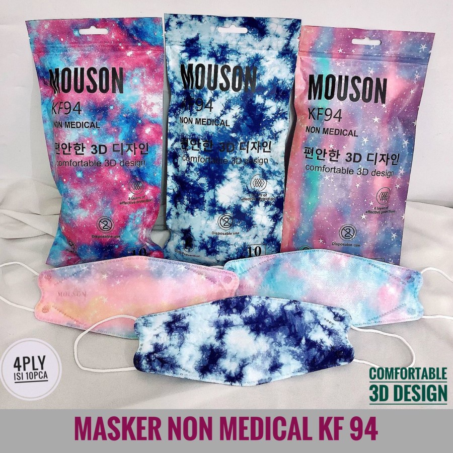 MASKER MOUSON KF94 NO MEDICAL / 4 PLY / GALAXY EDITION / ISI 10 PC