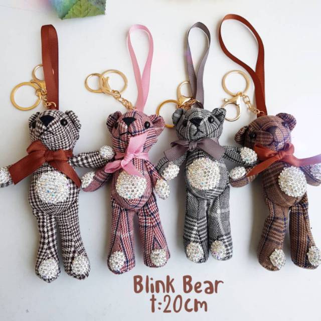 Boneka bear kotak blink gantungan kunci tas