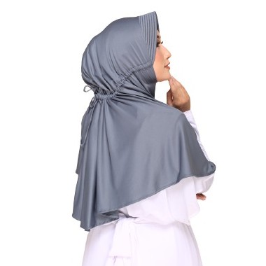 Elzatta Jilbab Instan Polos Zaria Sahara L-810 (Dark Grey)