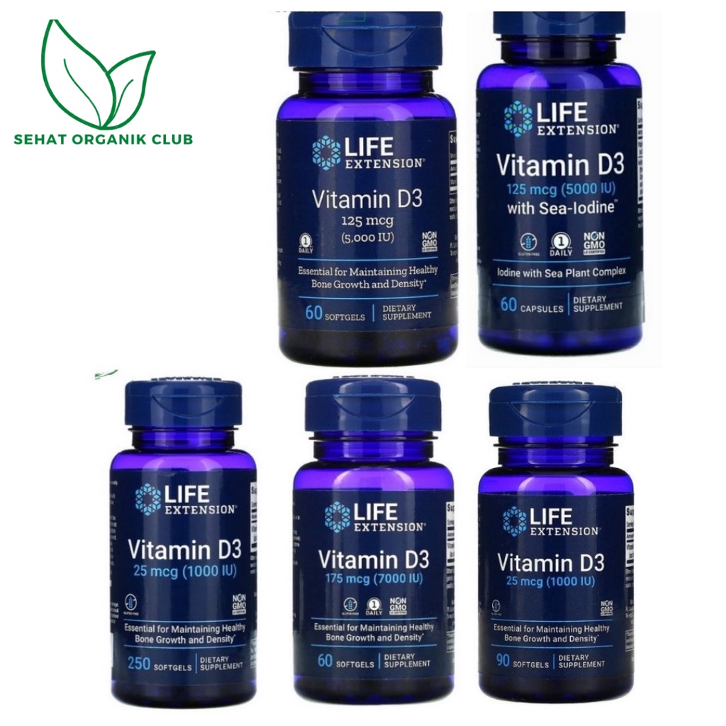 Jual Life Extension Vitamin D3 D3 1000 IU 250 Softgels ; 90 Softgels