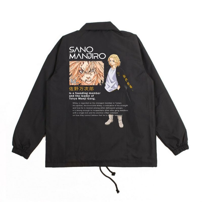 Jaket Coach Anime Tokyo Revenger Mikey Black Limited Edition - Available Size M