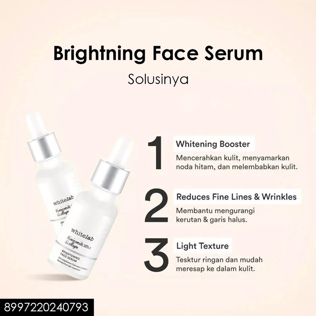 Serum wajah brightening WHITELAB BRIGHTENING FACE SERUM 100% original