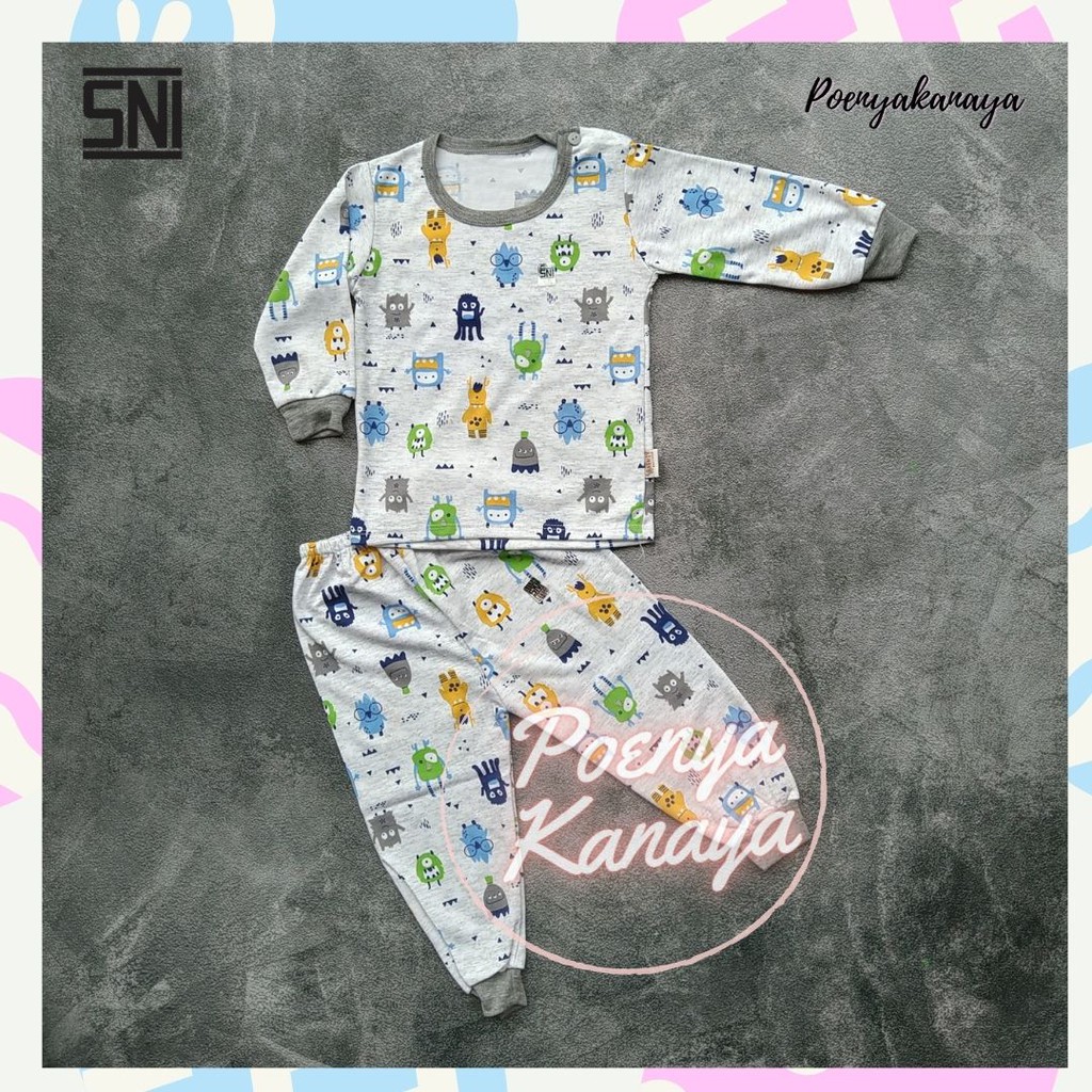 -20 Setelan Baju Bayi Piyama Bayi Oblong Panjang MONSTER MISTY SNI KENZY Size S - L STK18