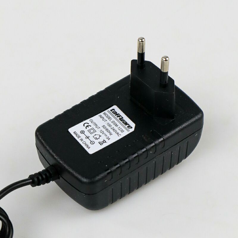 Power Adaptor LED Strip EU Plug DC 12V 3A TaffWare DSM