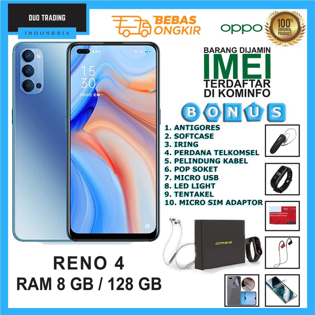 OPPO RENO 4 RAM 8GB ROM128GB GARANSI RESMI OPPO INDONESIA