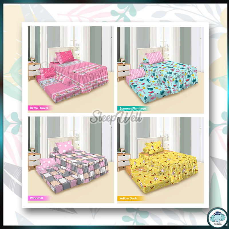 VITO Sprei DUO 120x200 Sorong / 2IN1 | Alphabet Animal Duck BTS Star London Love panda Chanel Burber