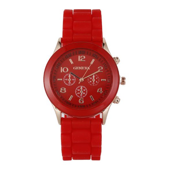 ✅Grosir Jam Senen -  GENEVA Jam Tangan Wanita / Pria Analog Fashion Casual Women Wrist Quartz Watch rubber